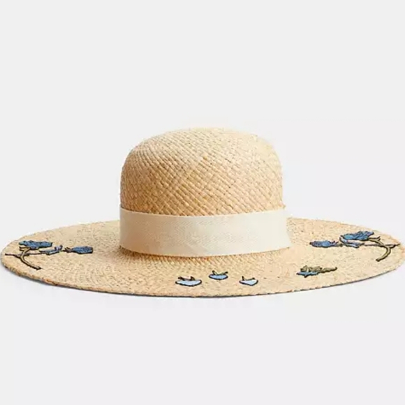 Coach X Observed By Us Embroidered Straw Hat - Picture 2 of 12
